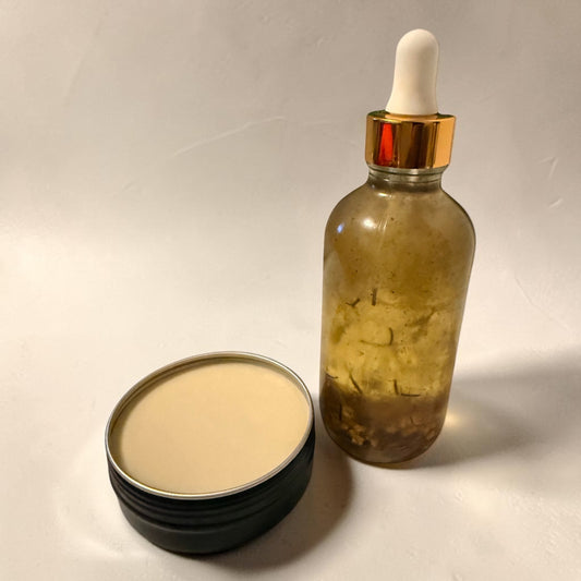 Hair Growth Power Duo – 4oz Infused Oil + 2oz Conditioning Balm